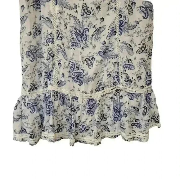 Lucky Women's Ivory & Navy Cotton/Rayon Floral Lined Sundress - Picture 10 of 14